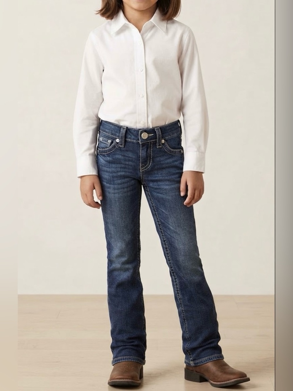Big girls Ariat blue jeans